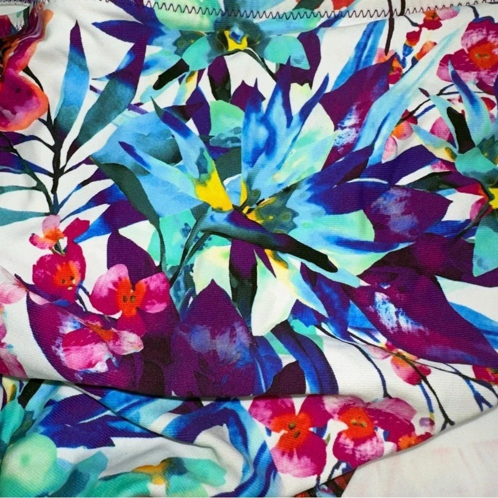 NWT Fantasie Multicolor Floral High Waist Bikini Bottoms Size S